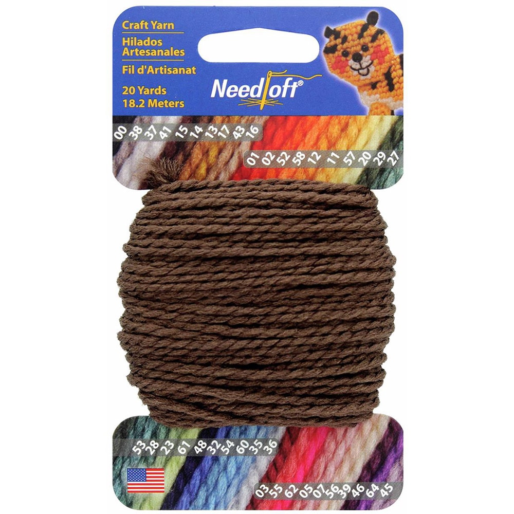 Needloft Craft, Nylon Yarn, 20 Yard, Spool, Brown